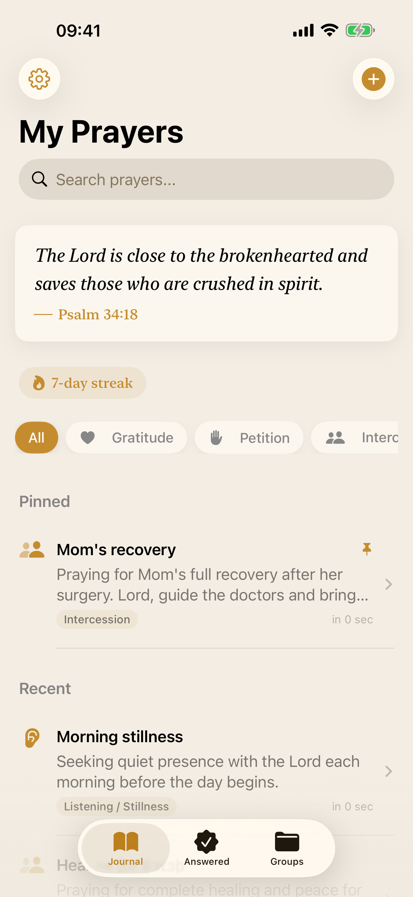 Journal view